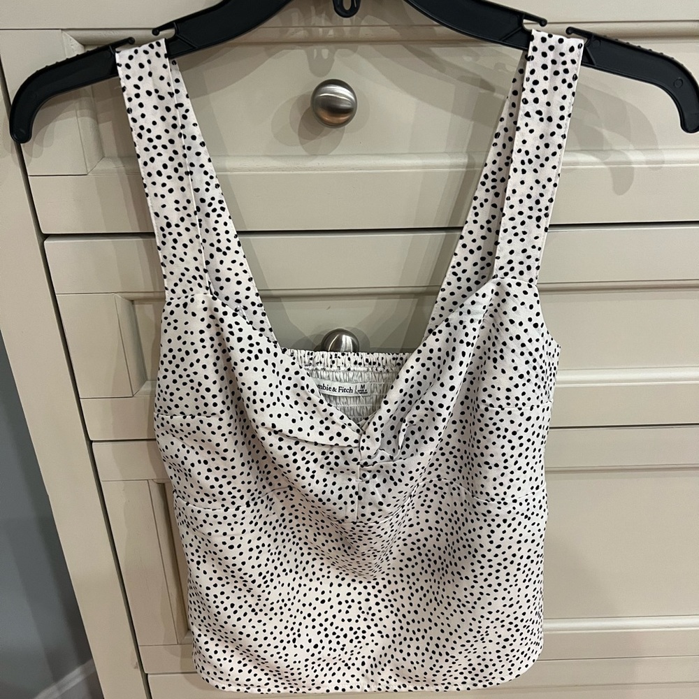 NWT white black polka dot top, Abercrombie and Fitch